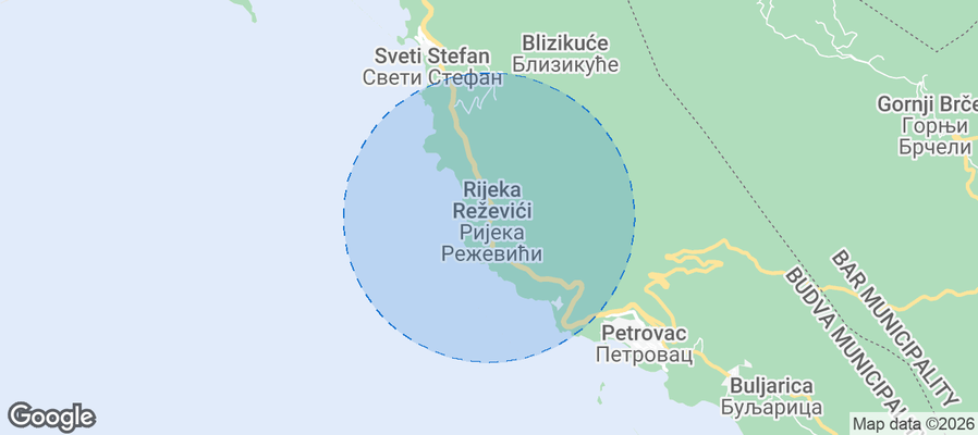 Rijeka Reževići Airbnb map